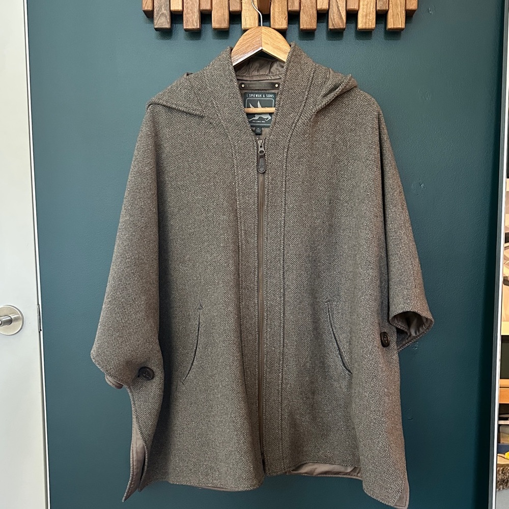 Chic Brown Hooded Cape